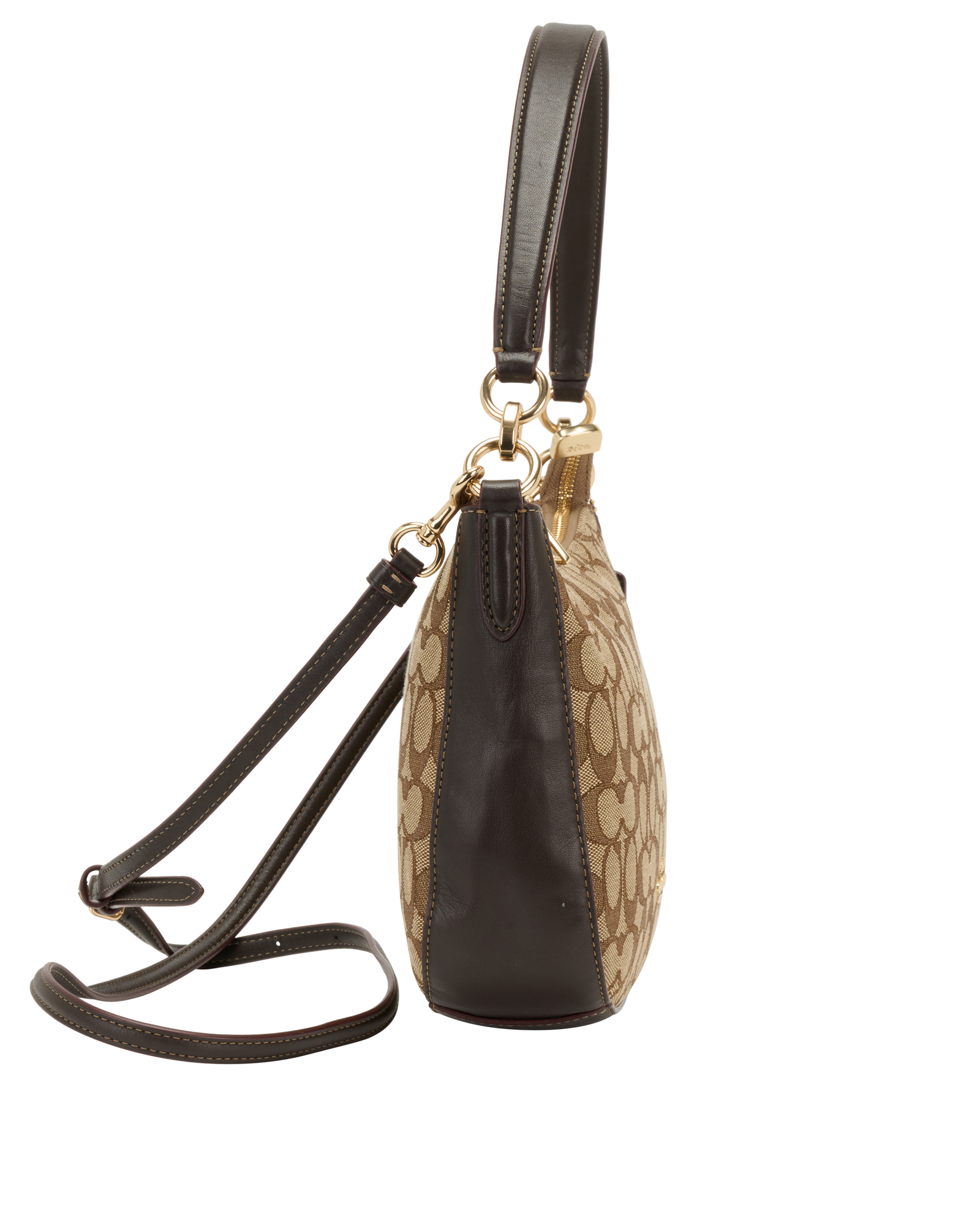 Signature Chelsea Crossbody, &pound;140, Handbags, Brown, Canvas, Side view